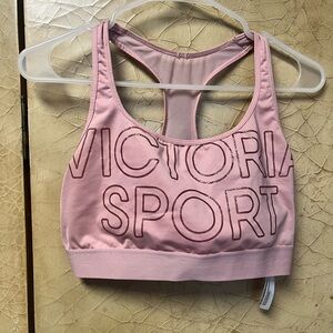 victoria's secret sport the player glitter logo sports bra size large